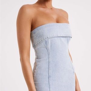 NWT Strapless Midi Jean/Denim Dress